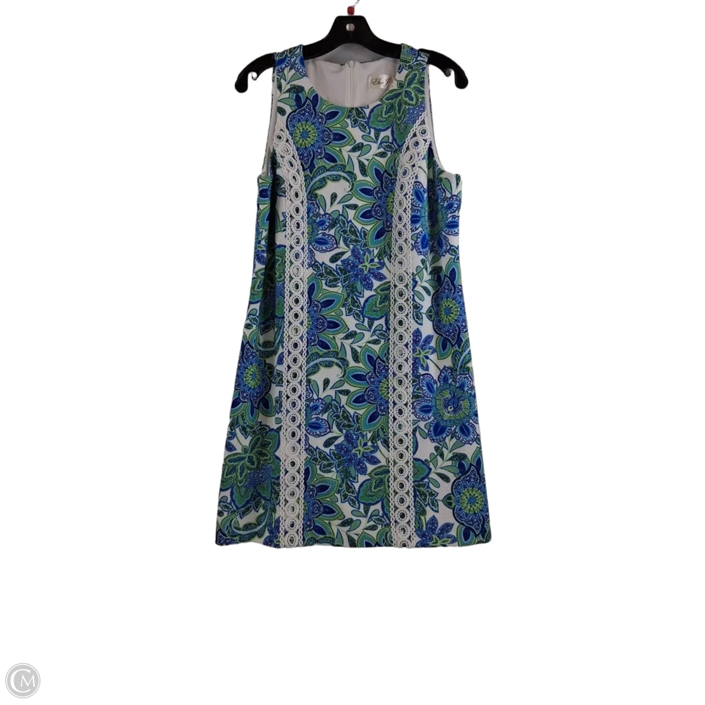 Dress Casual Midi By Eliza J In Blue & White, Size: M