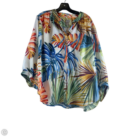 Top Short Sleeve By Chicos In Multi-colored, Size: Xl