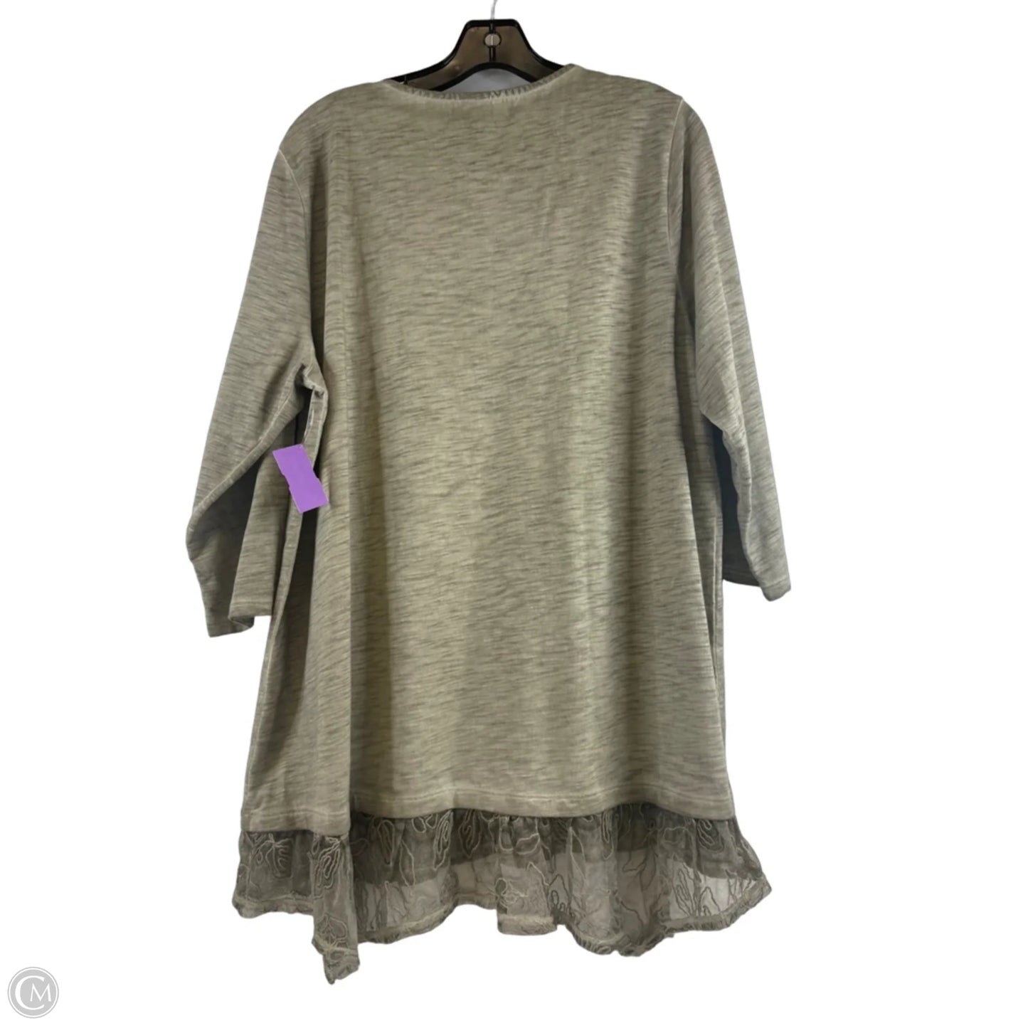 Top 3/4 Sleeve By Zenergy By Chicos In Green, Size: Xl