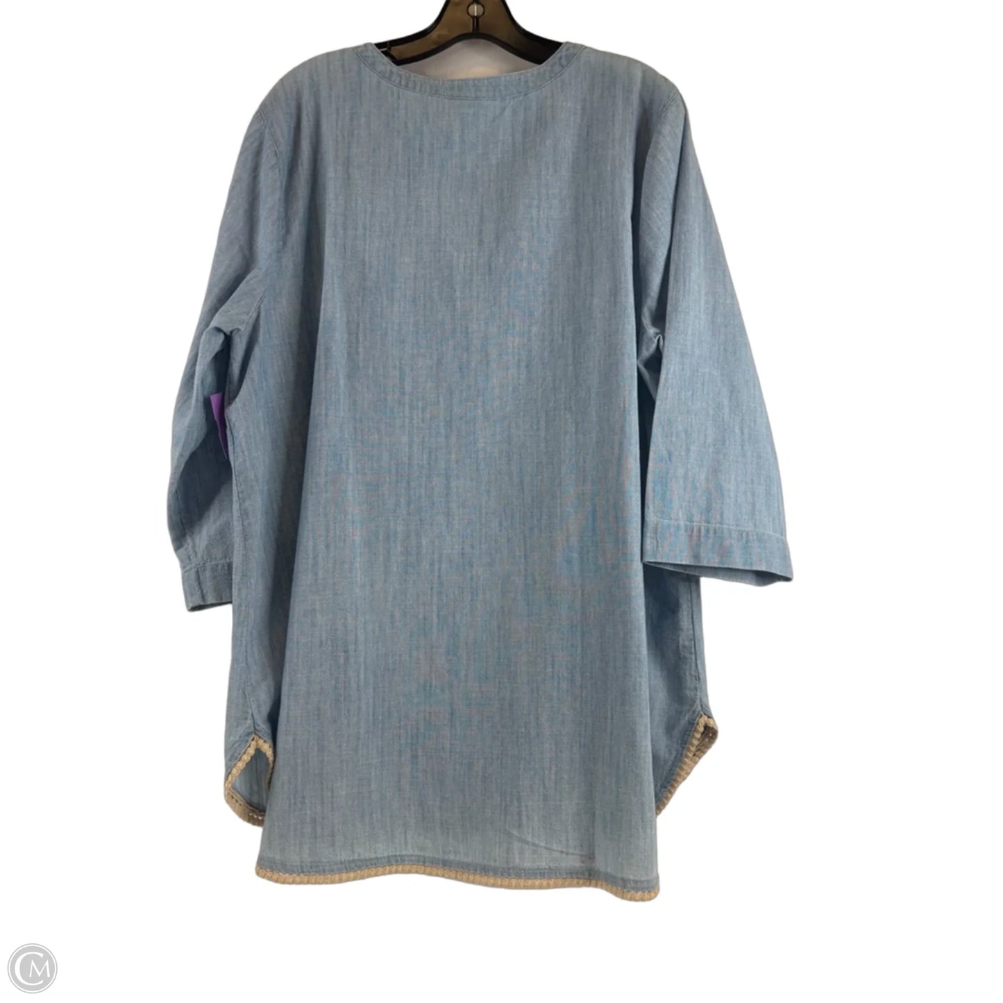 Top 3/4 Sleeve By J. Jill In Blue Denim, Size: Xl
