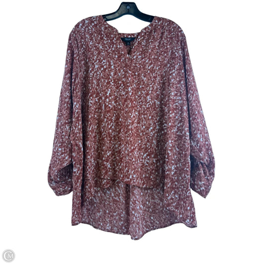 Top Long Sleeve By Simply Vera In Brown, Size: Xl