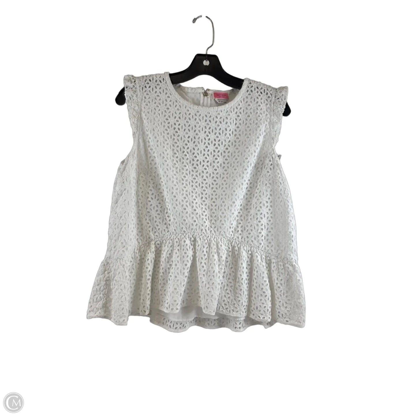 Top Sleeveless Designer By Kate Spade In White, Size: L