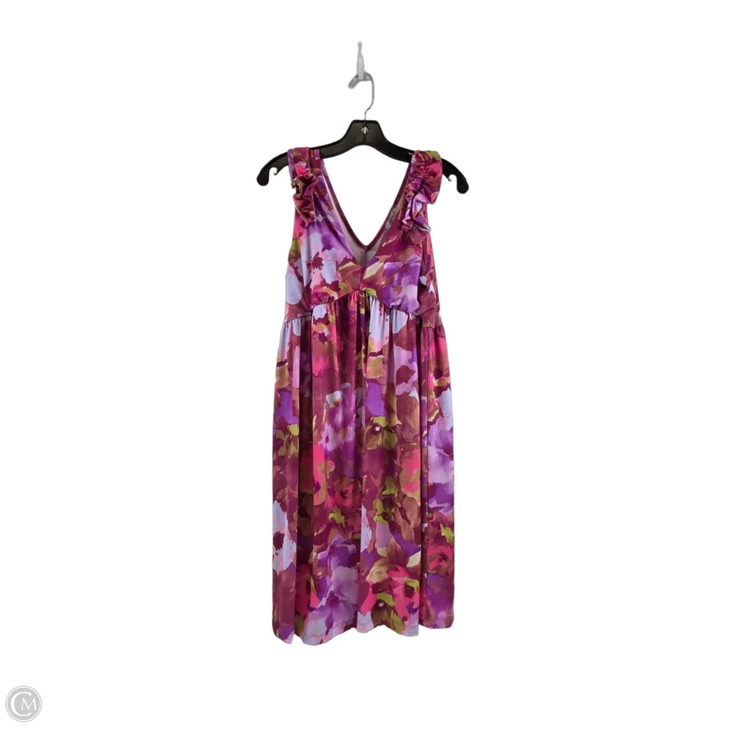 Dress Casual Midi By White Birch In Pink & Purple, Size: L