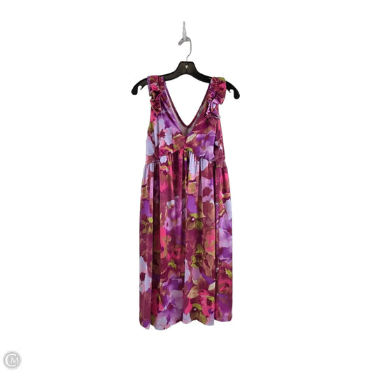 Dress Casual Midi By White Birch In Pink & Purple, Size: L