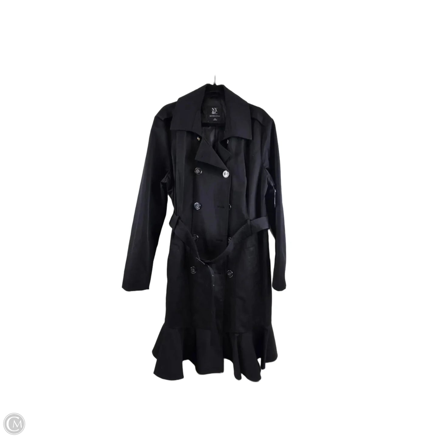 Coat Trench Coat By New York And Co In Black, Size: Xxl