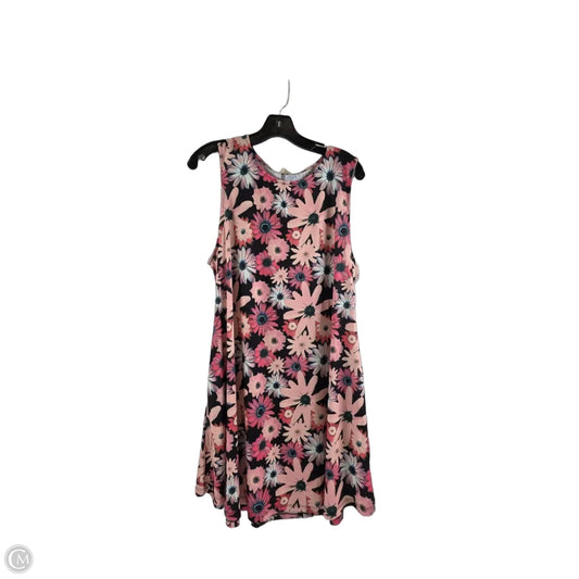 Dress Casual Midi By Yelete In Orange & Pink, Size: 2x