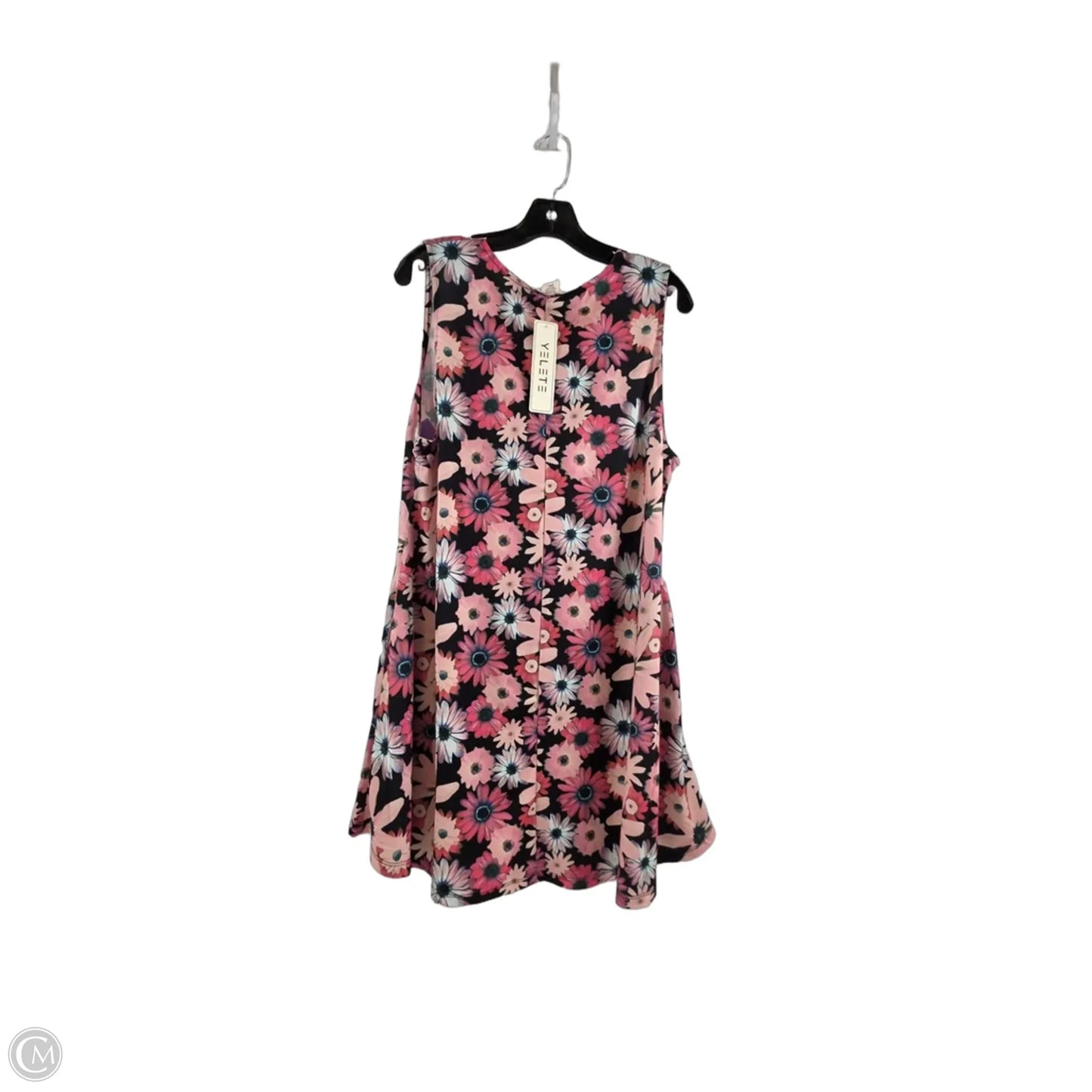 Dress Casual Midi By Yelete In Orange & Pink, Size: 2x