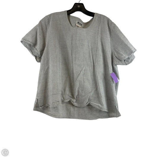 Top Short Sleeve By Flax In Checkered Pattern, Size: L