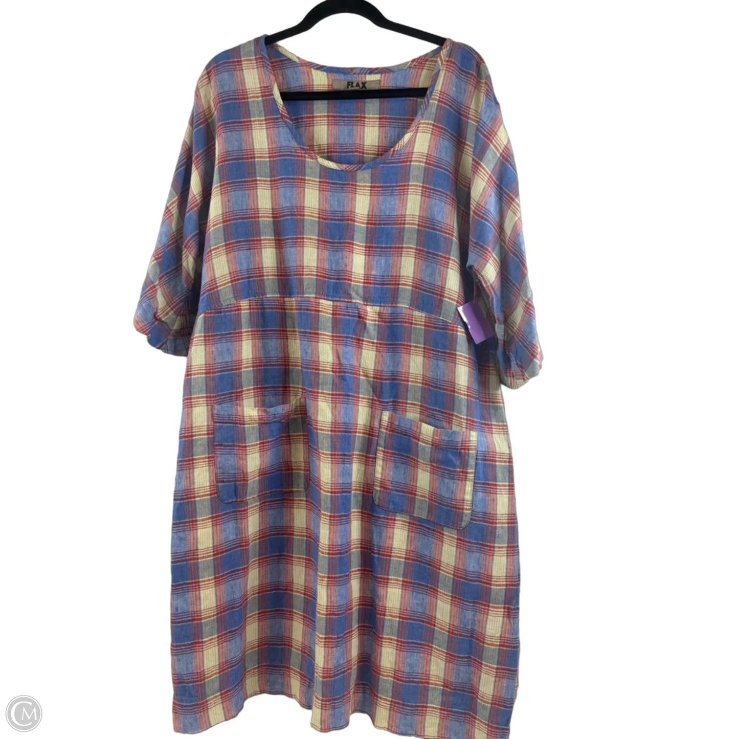 Dress Casual Midi By Flax In Plaid Pattern, Size: M