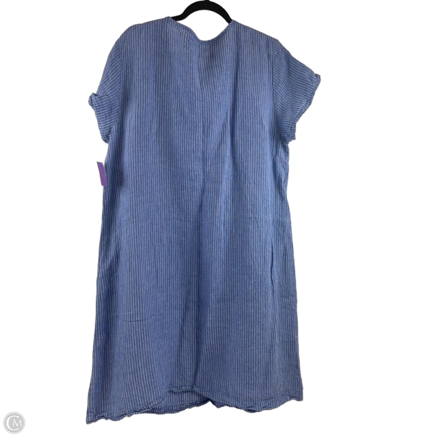 Dress Casual Midi By Flax In Blue & White, Size: M