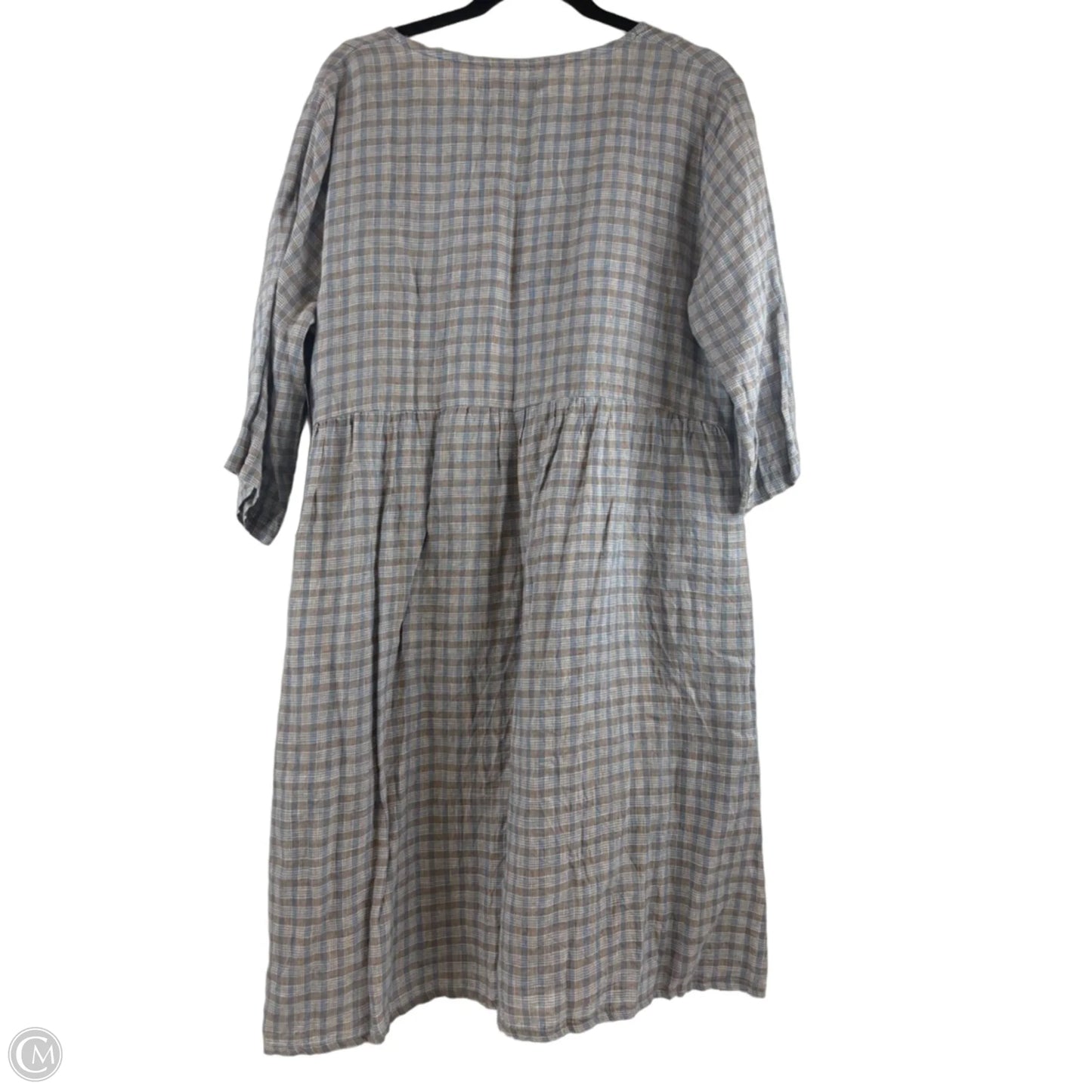 Dress Casual Midi By Flax In Blue & Tan, Size: M