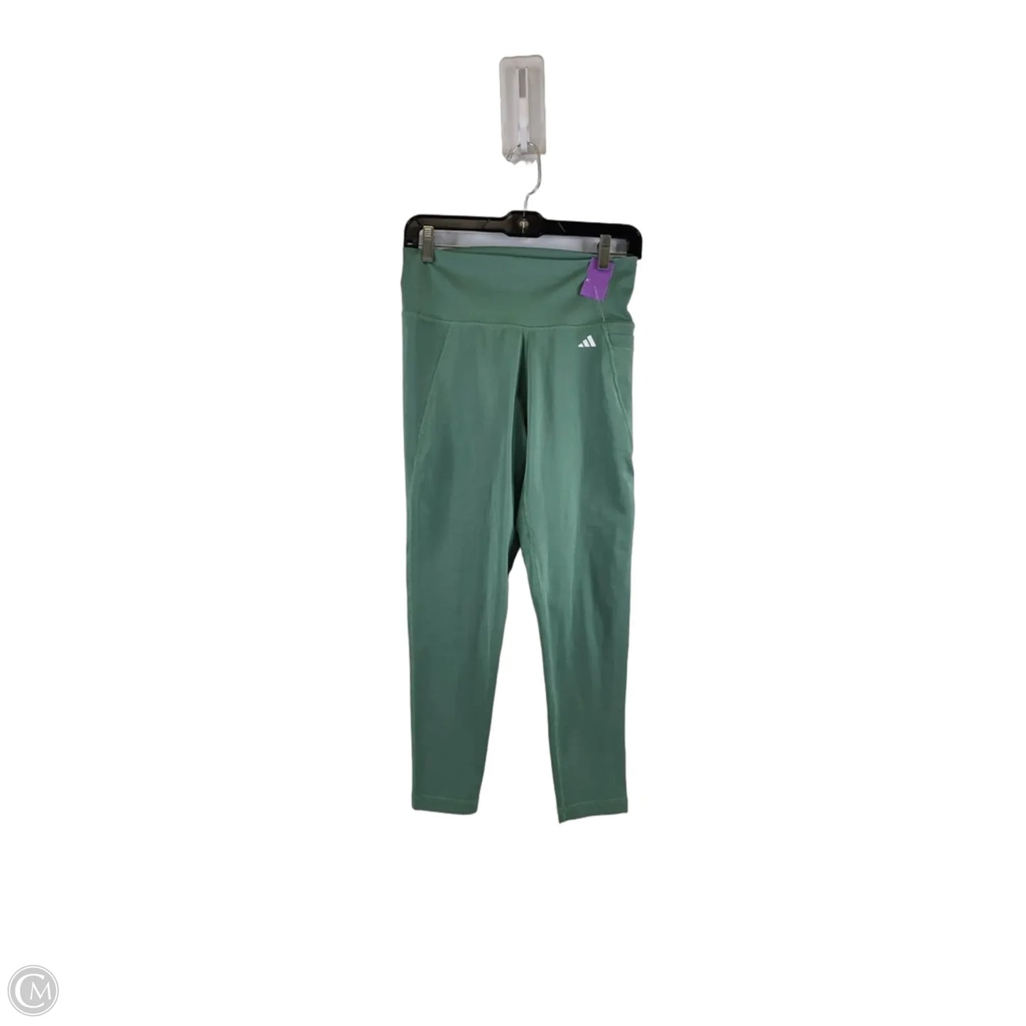 Athletic Leggings By Adidas In Green, Size: L