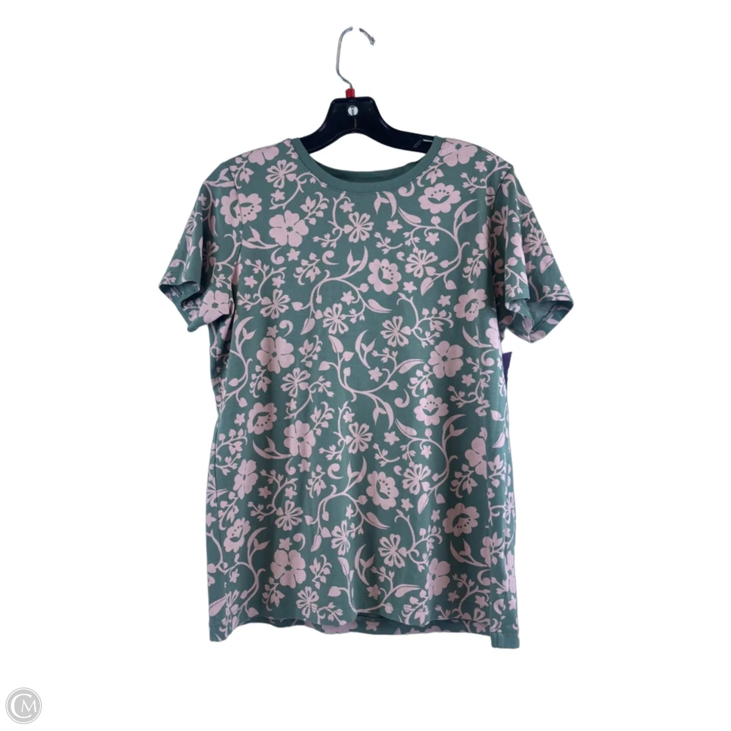 Top Short Sleeve By Lands End In Green & Pink, Size: S