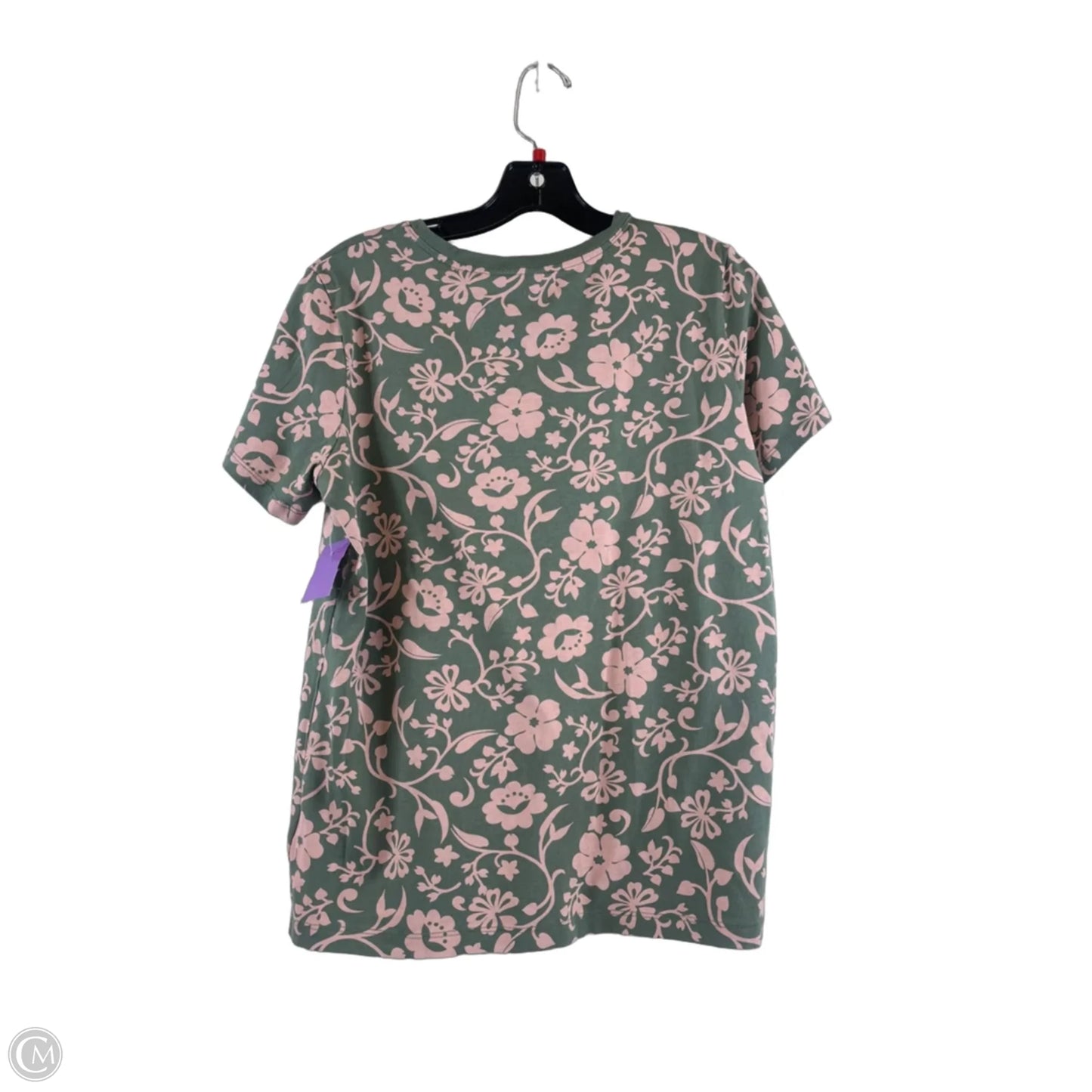 Top Short Sleeve By Lands End In Green & Pink, Size: S