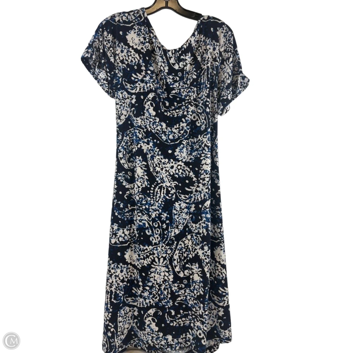 Dress Casual Midi By Michael By Michael Kors In Blue & White, Size: 1x