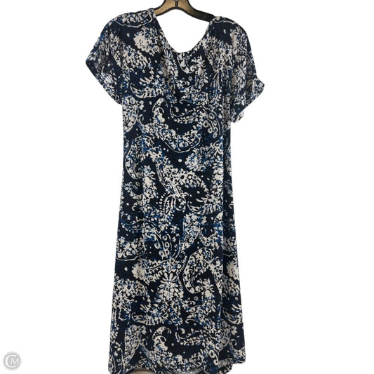 Dress Casual Midi By Michael By Michael Kors In Blue & White, Size: 1x