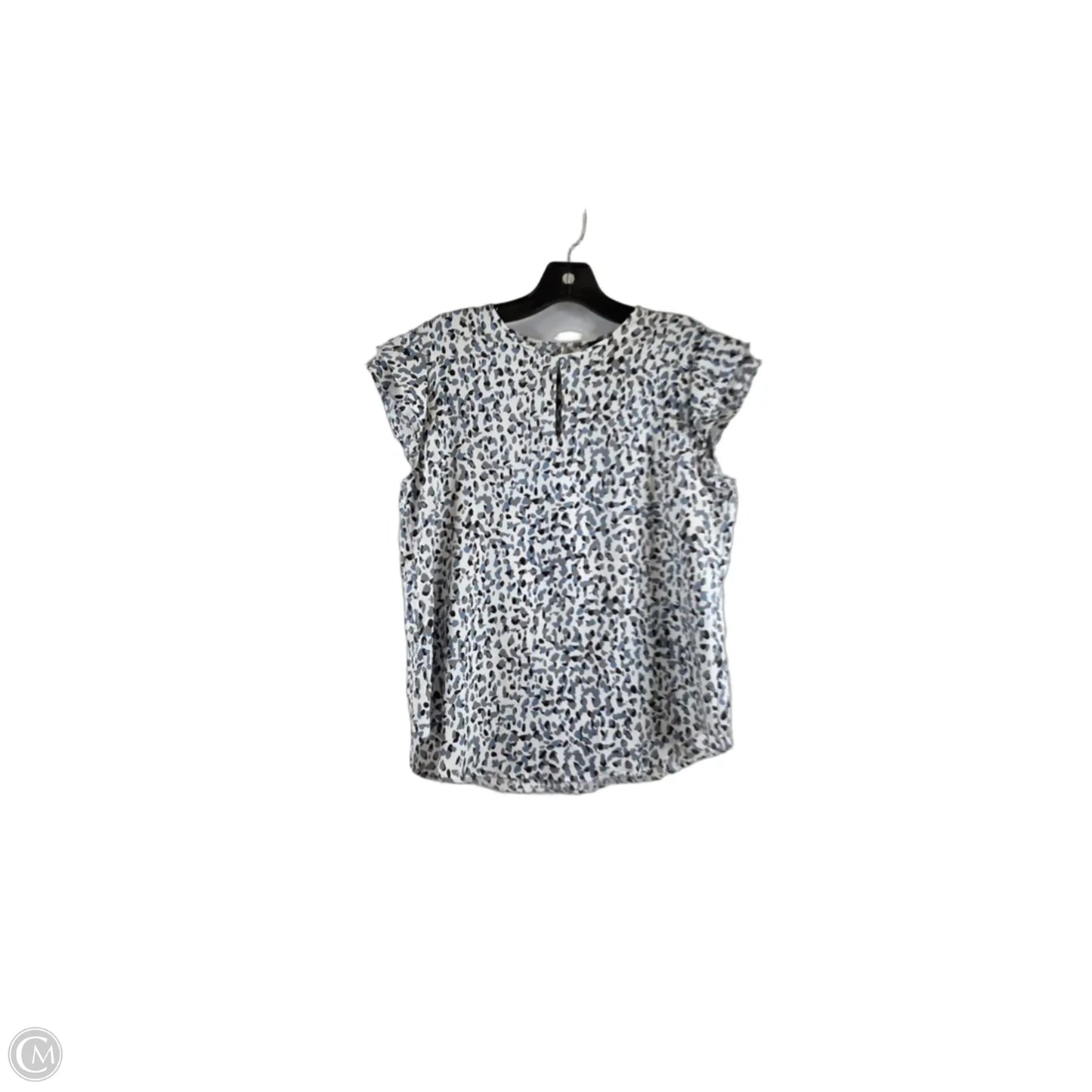 Top Short Sleeve Basic By Ann Taylor In Blue & Grey, Size: S