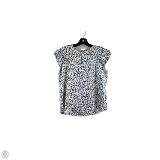 Top Short Sleeve Basic By Ann Taylor In Blue & Grey, Size: S