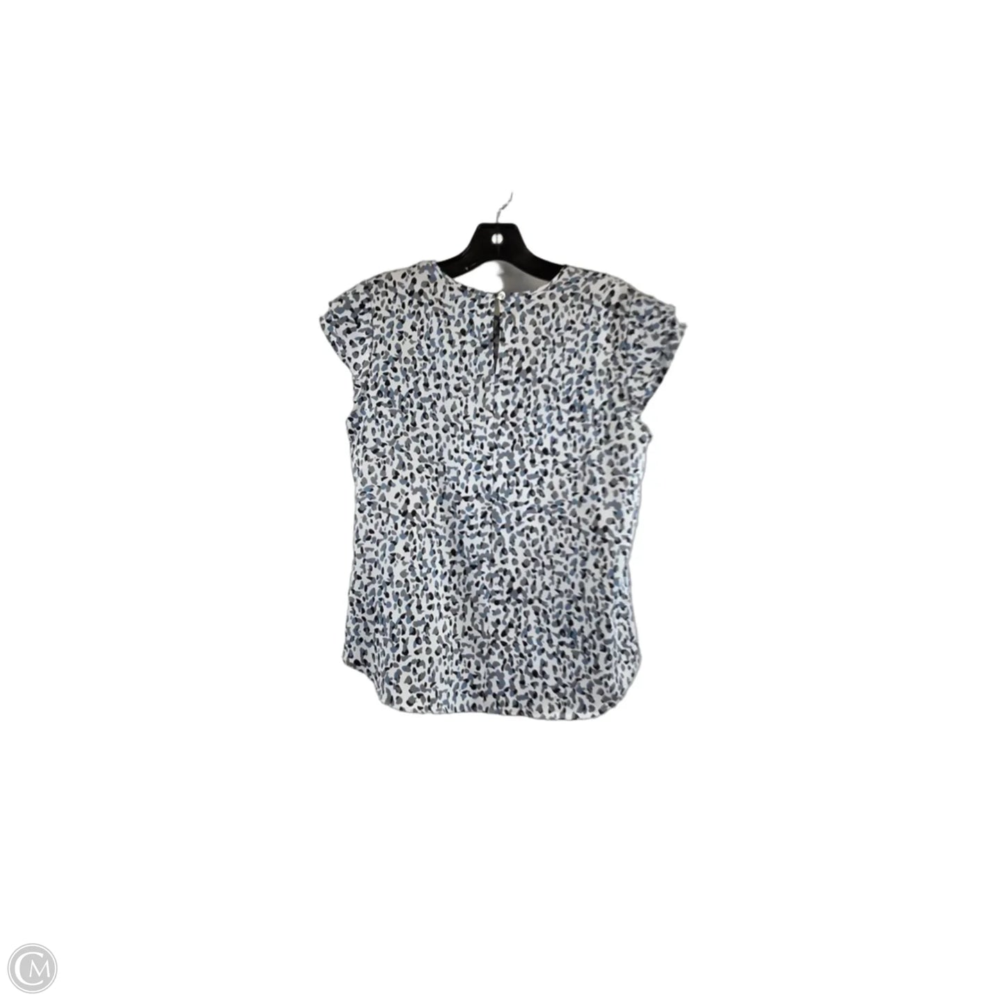 Top Short Sleeve Basic By Ann Taylor In Blue & Grey, Size: S