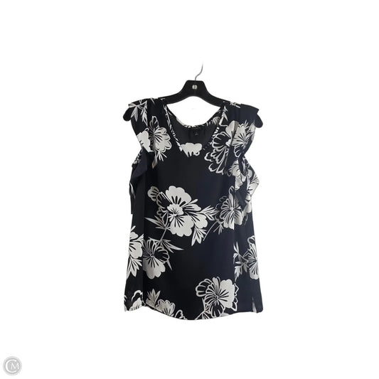 Top Short Sleeve Basic By Talbots In Black & White, Size: S