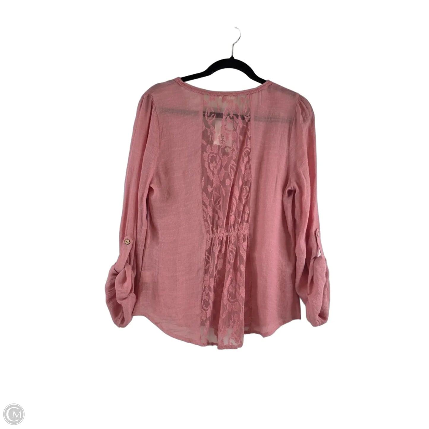 Top Long Sleeve By E&m In Pink, Size: M