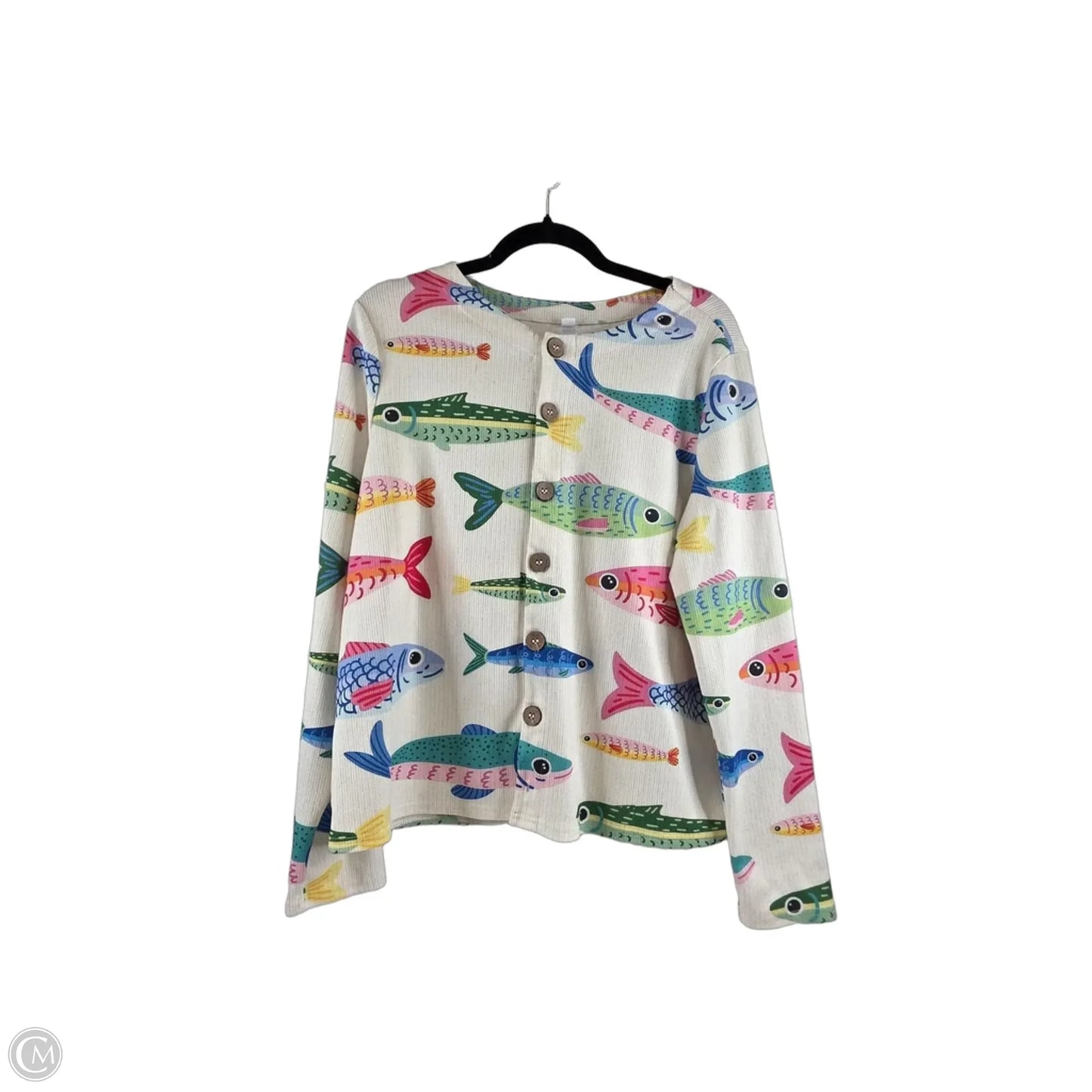 Top Long Sleeve By Clothes Mentor In Green & White, Size: Xl