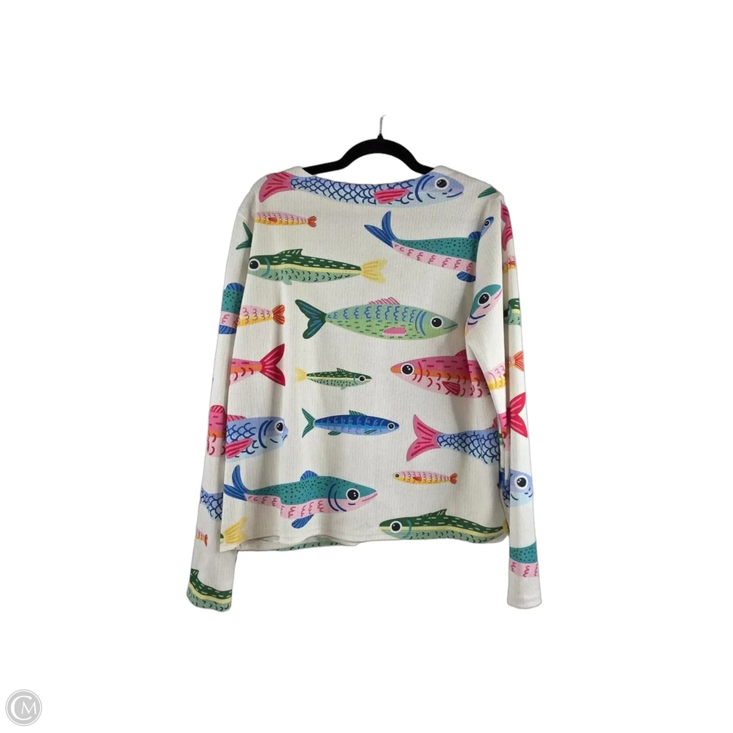 Top Long Sleeve By Clothes Mentor In Green & White, Size: Xl