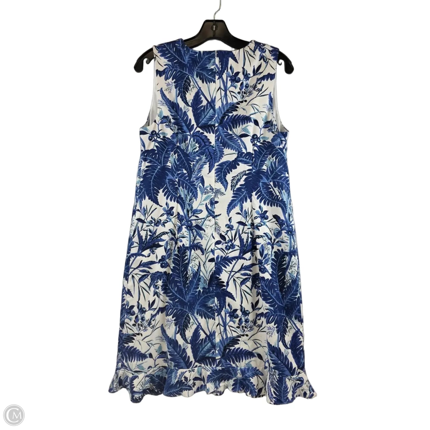 Dress Casual Midi By Talbots In Blue & White, Size: Lp