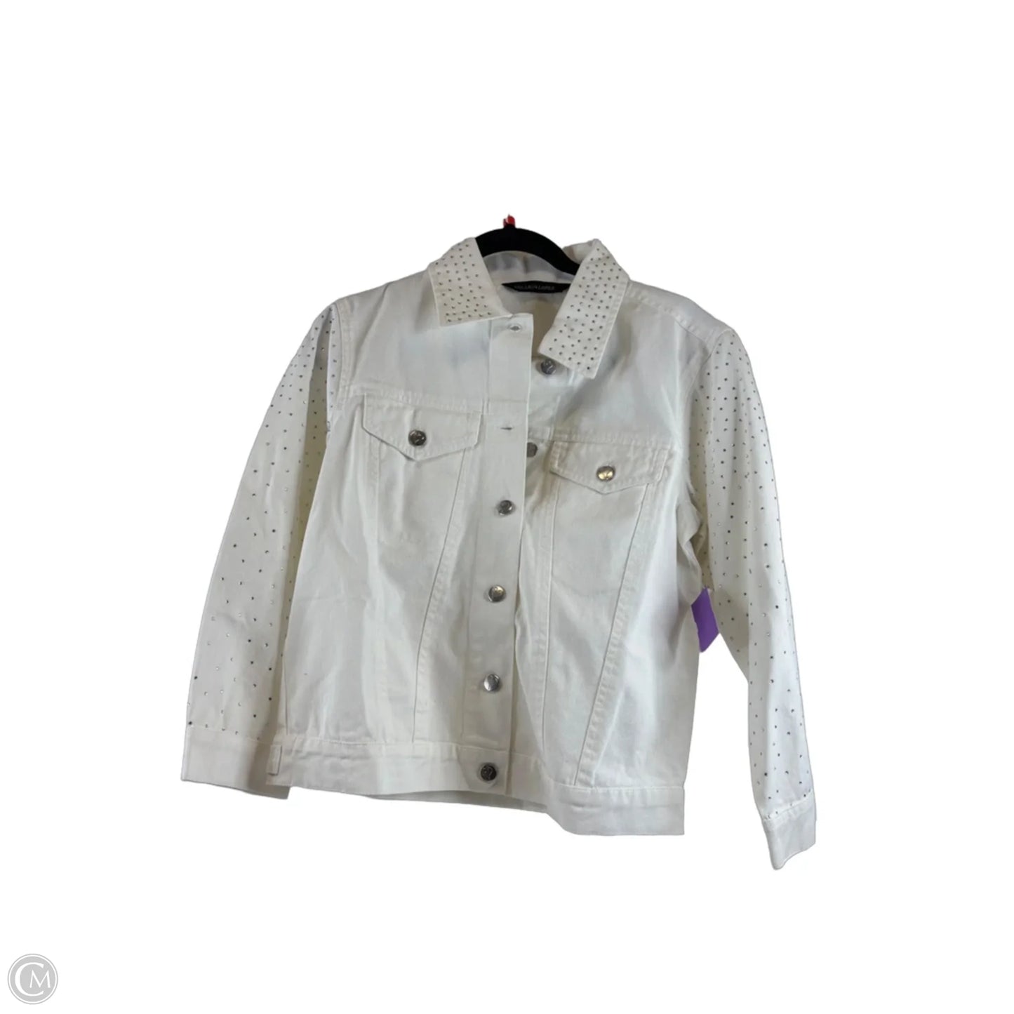 Jacket Denim By Colleen Lopez In White Denim, Size: Xs