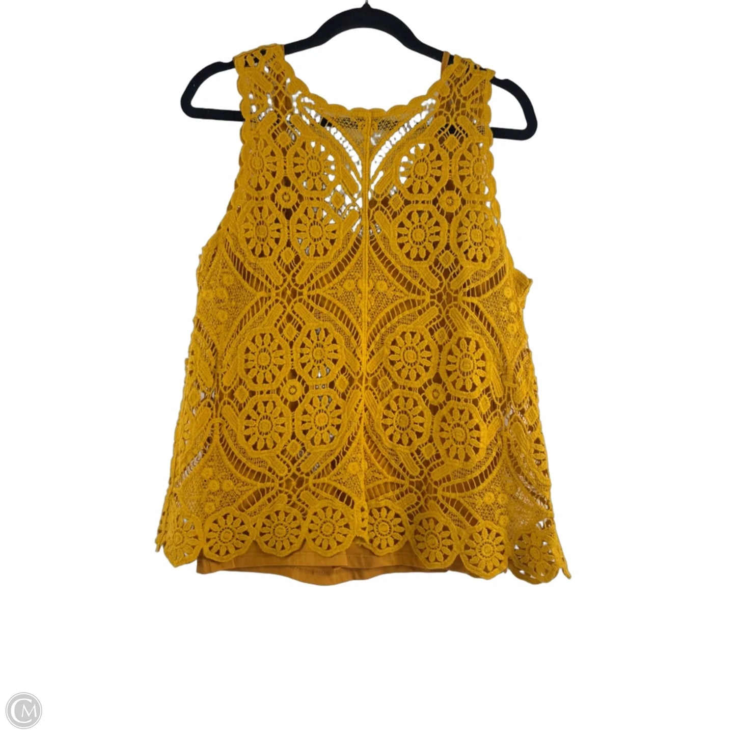Top Sleeveless By Ultra Pink In Yellow, Size: L