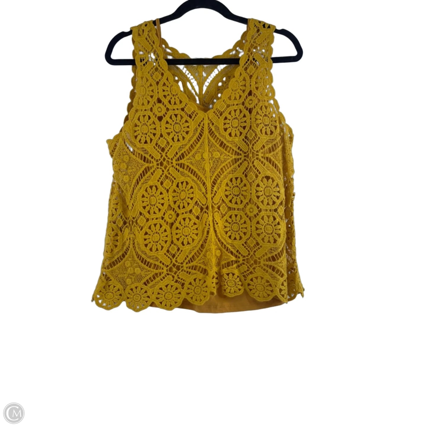 Top Sleeveless By Laundry In Yellow, Size: L