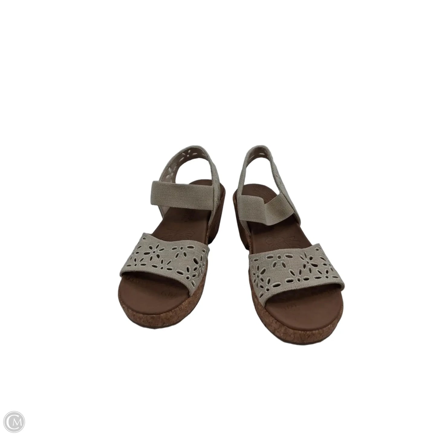Sandals Heels Block By Skechers In Brown & Cream, Size: 9