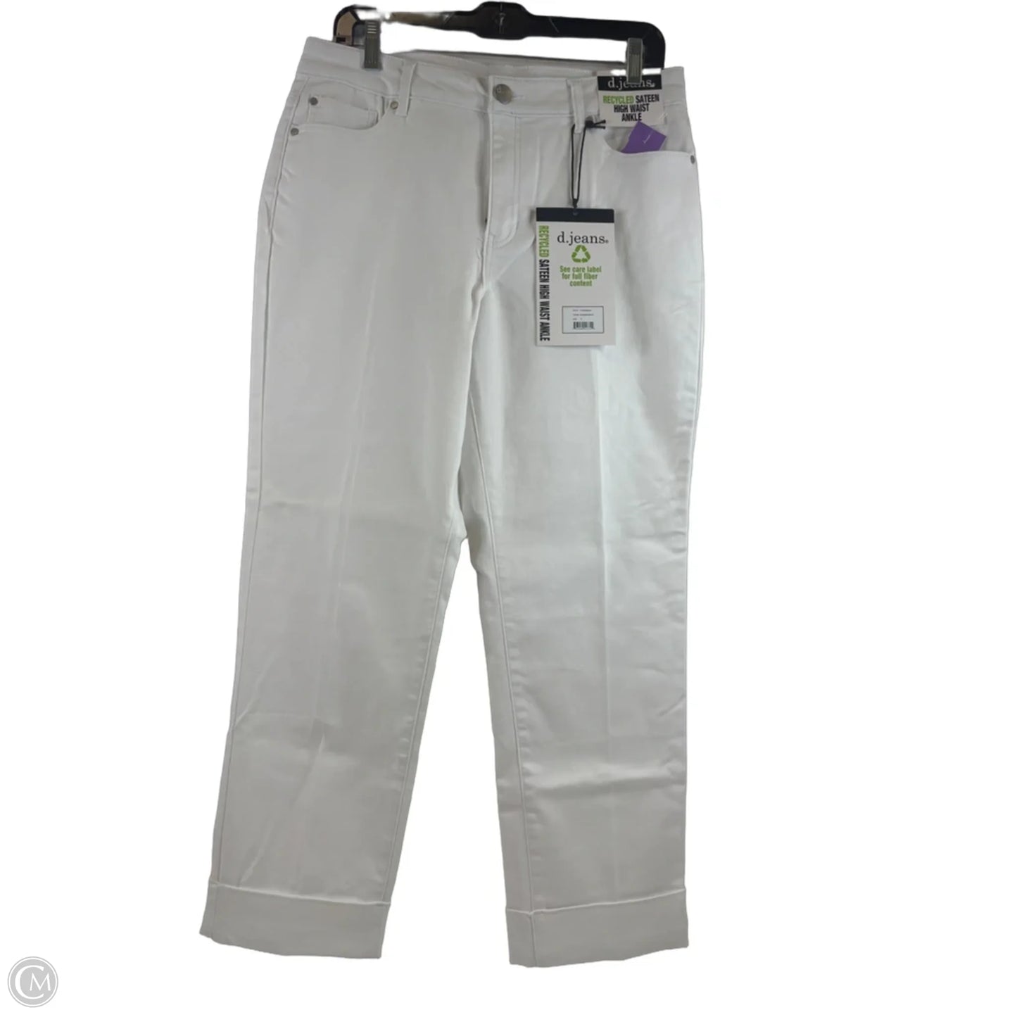 Jeans Straight By D Jeans In White Denim, Size: 12