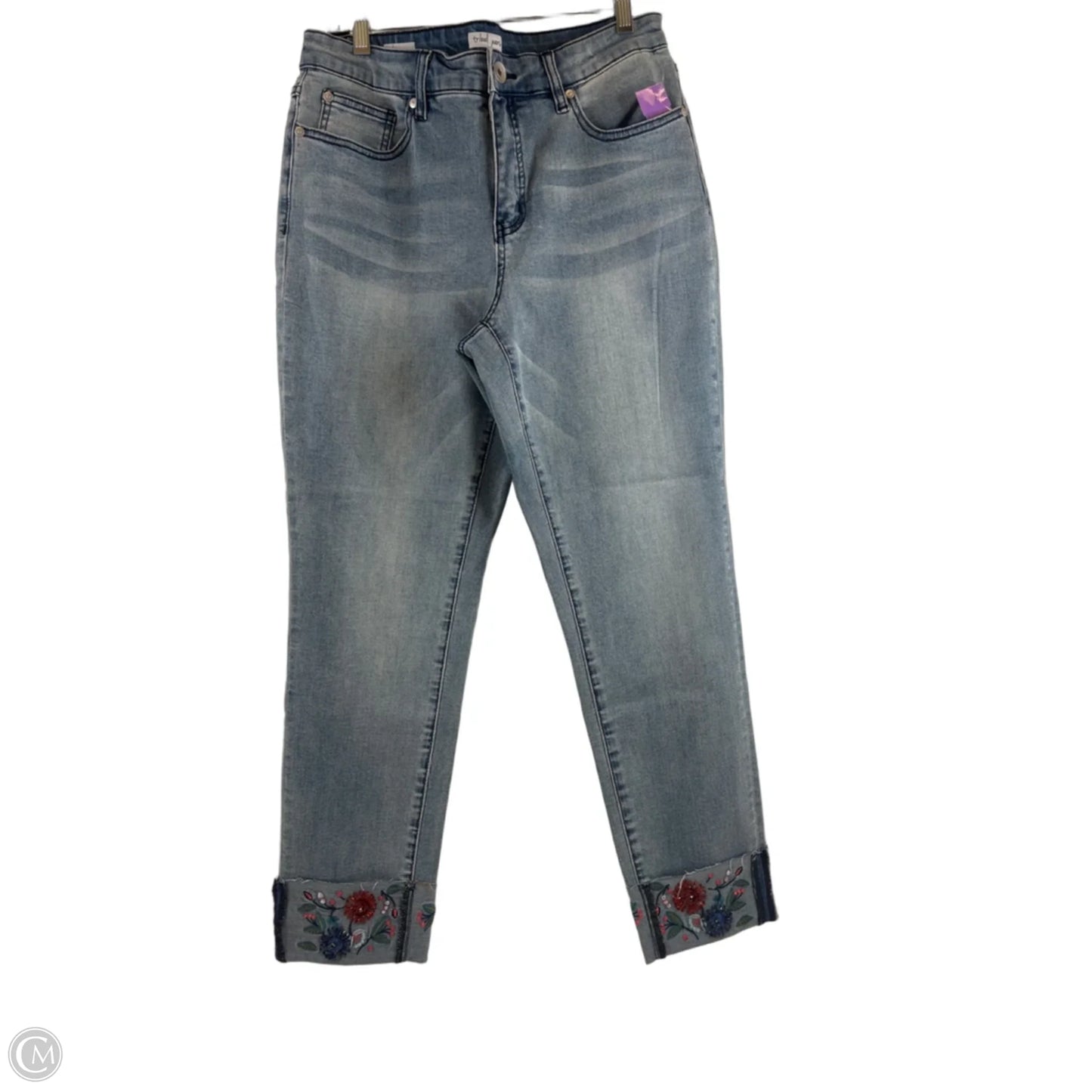 Jeans Skinny By Tribal In Blue Denim, Size: 10