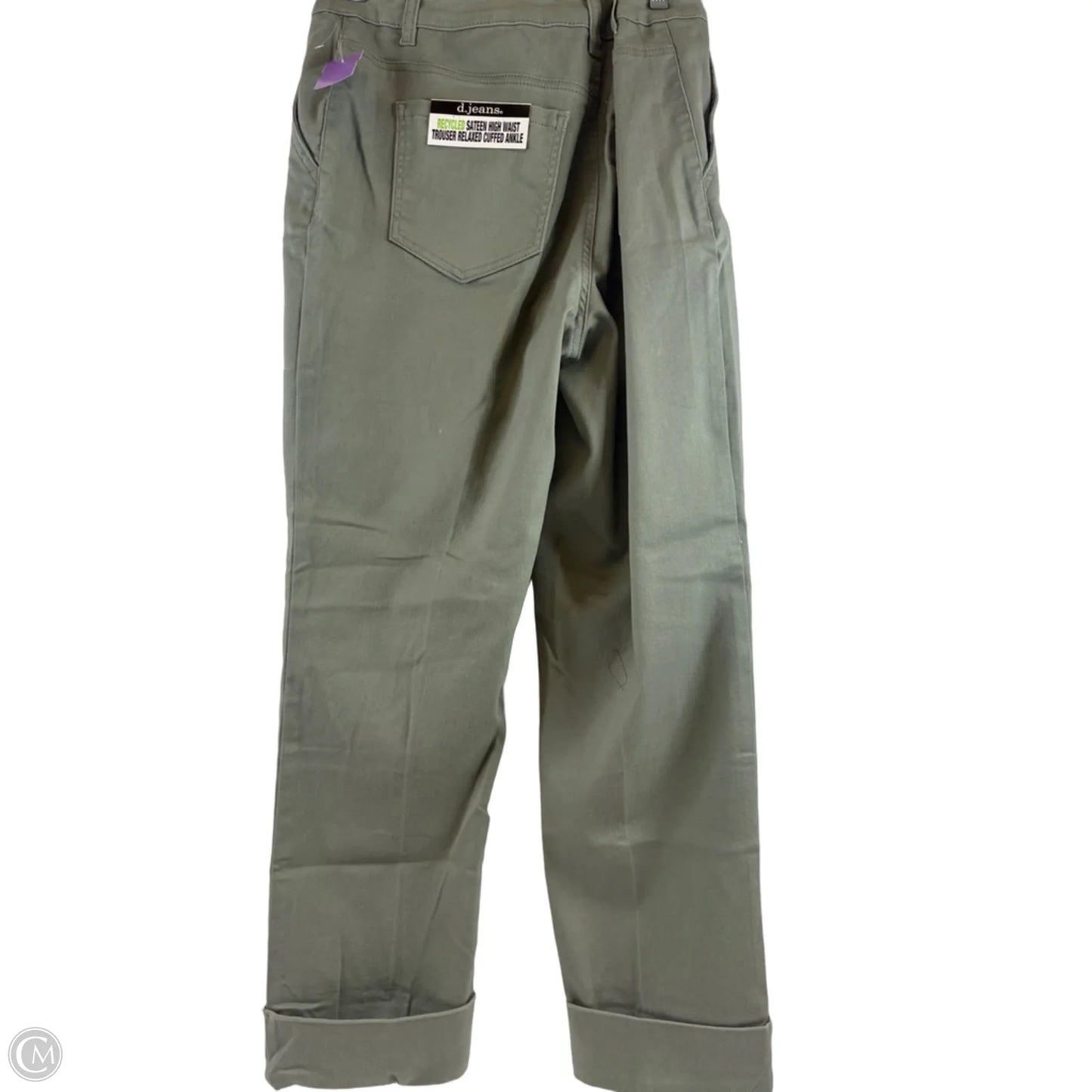 Jeans Straight By D Jeans In Green Denim, Size: 12