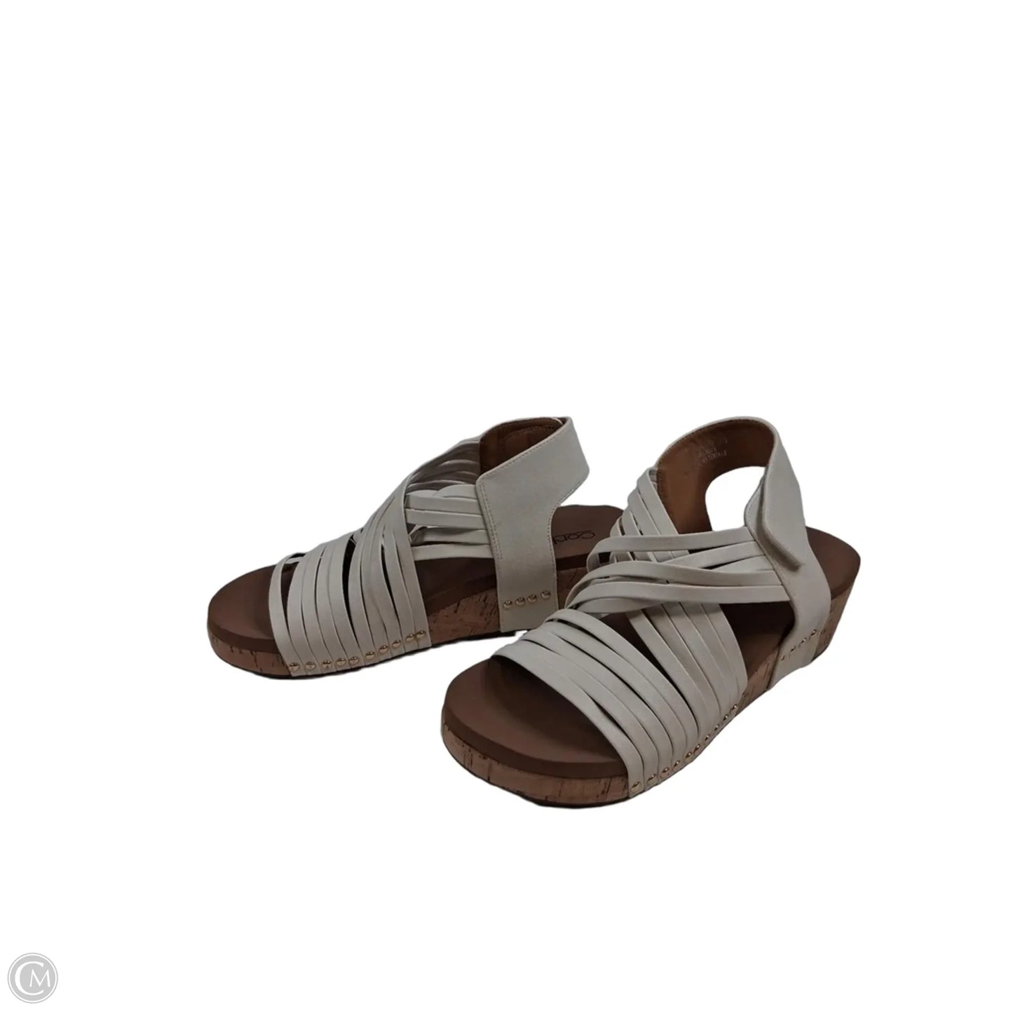 Sandals Heels Wedge By Corkys In Cream & Tan, Size: 10