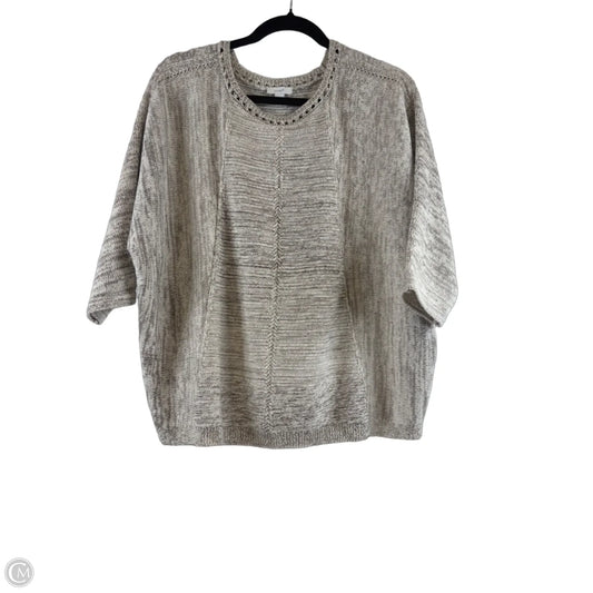 Sweater Short Sleeve By Pure Jill In Brown & White, Size: Xs