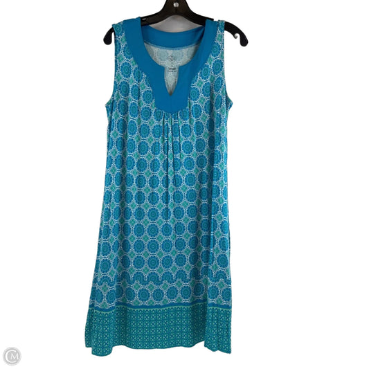 Dress Casual Midi By St Johns Bay In Blue & White, Size: Lp