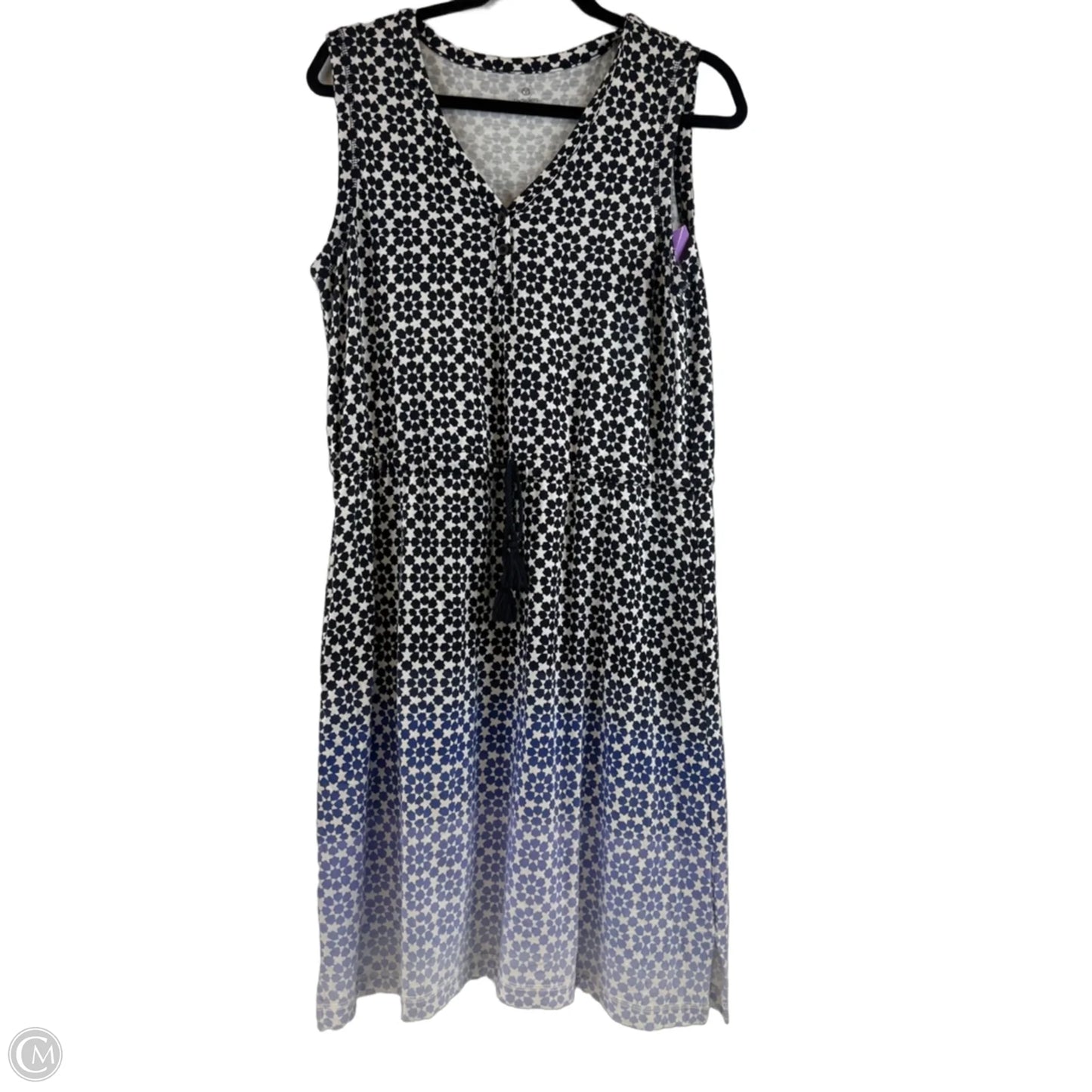 Dress Casual Midi By Talbots In Blue & White, Size: M