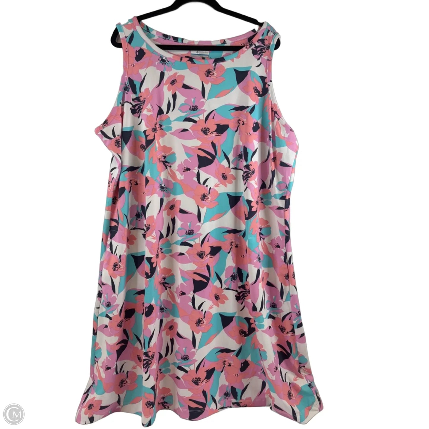 Dress Casual Midi By Columbia In Orange & Pink, Size: 3x