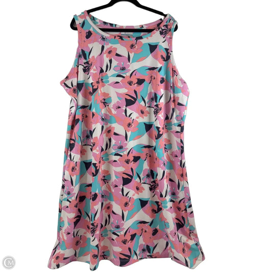 Dress Casual Midi By Columbia In Orange & Pink, Size: 3x