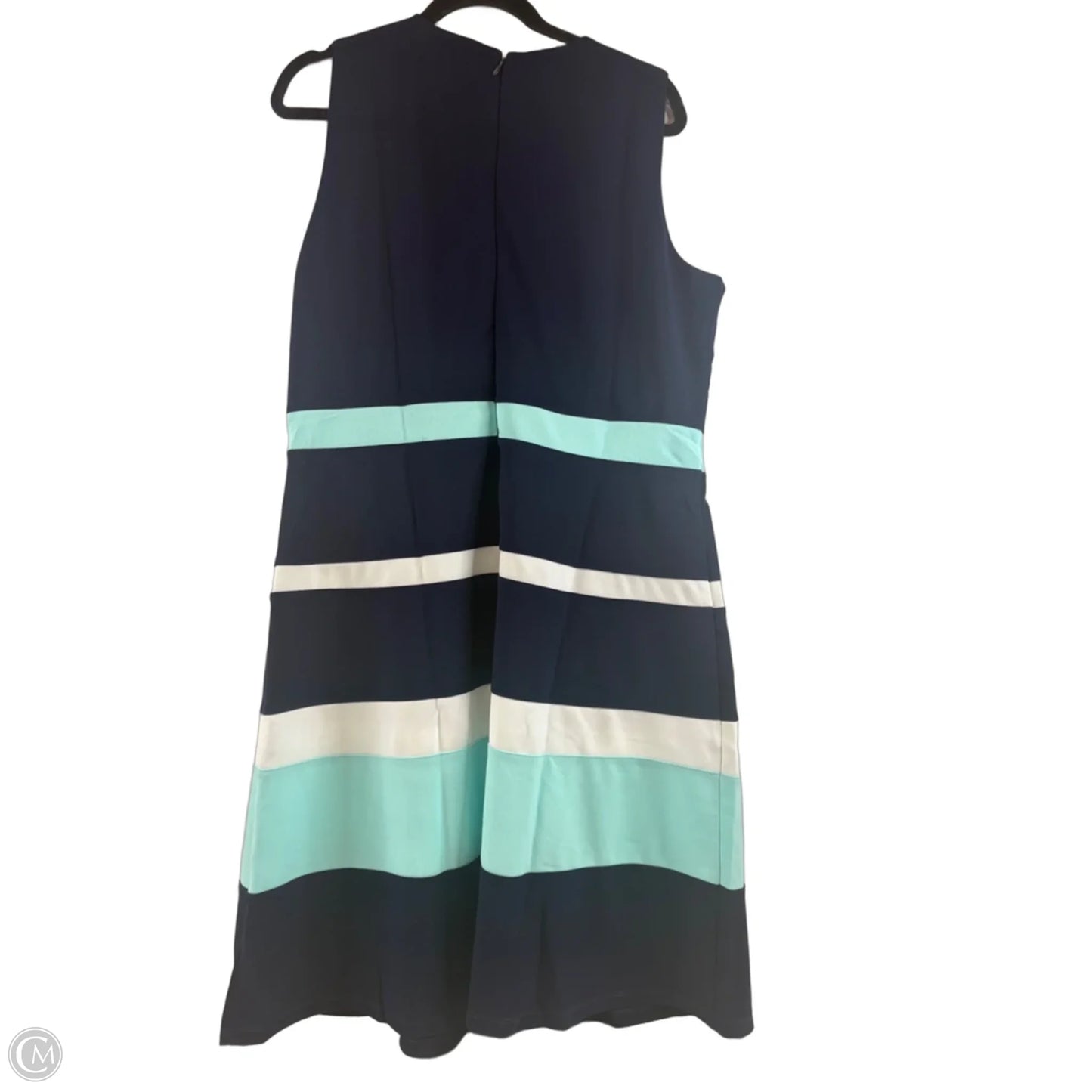 Dress Casual Midi By Nina Leonard In Blue & Green, Size: Xl