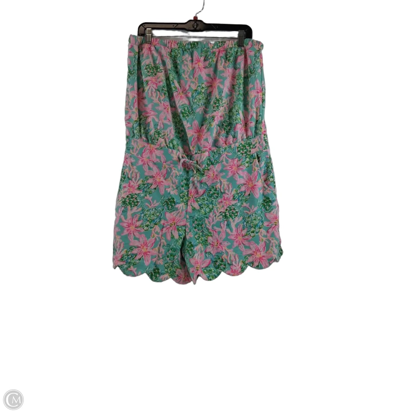 Romper Designer By Lilly Pulitzer In Green & Pink, Size: Xl
