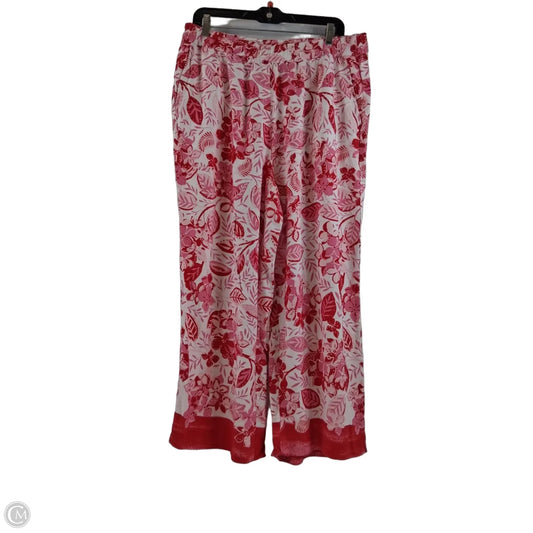 Pants Wide Leg By Talbots In Red & White, Size: 14