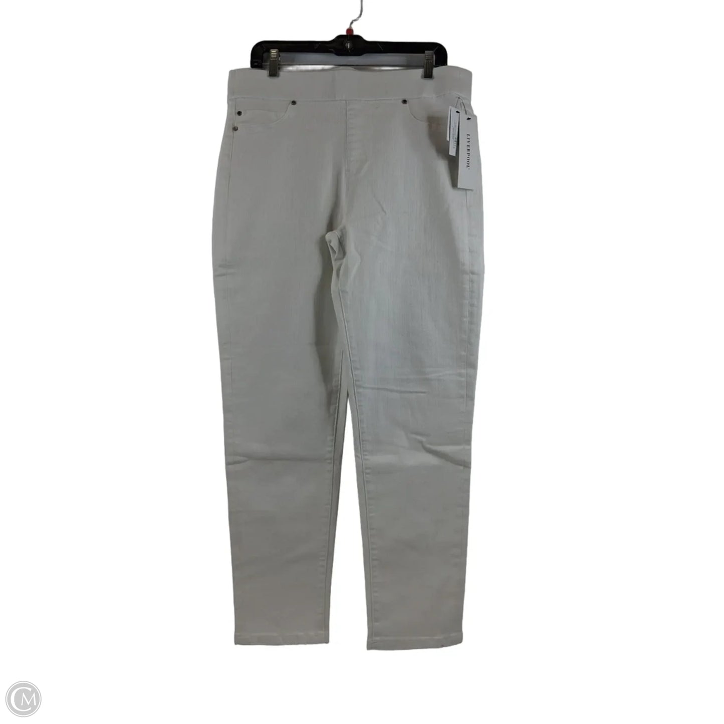 Jeans Straight By Liverpool In White Denim, Size: 12p