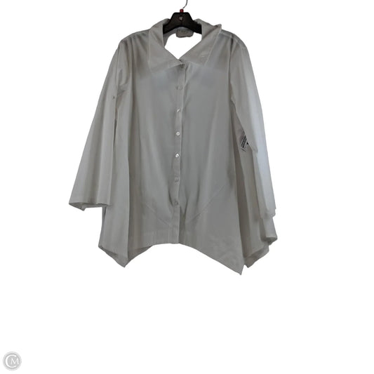 Top Long Sleeve By Clothes Mentor In White, Size: M