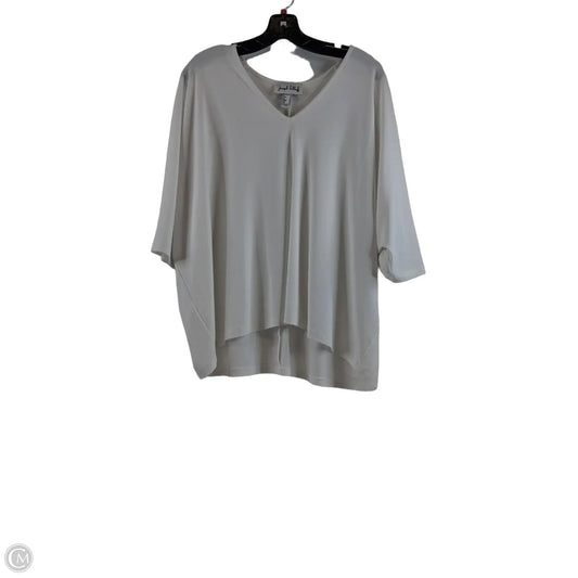 Top Short Sleeve By Joseph Ribkoff In White, Size: Xl