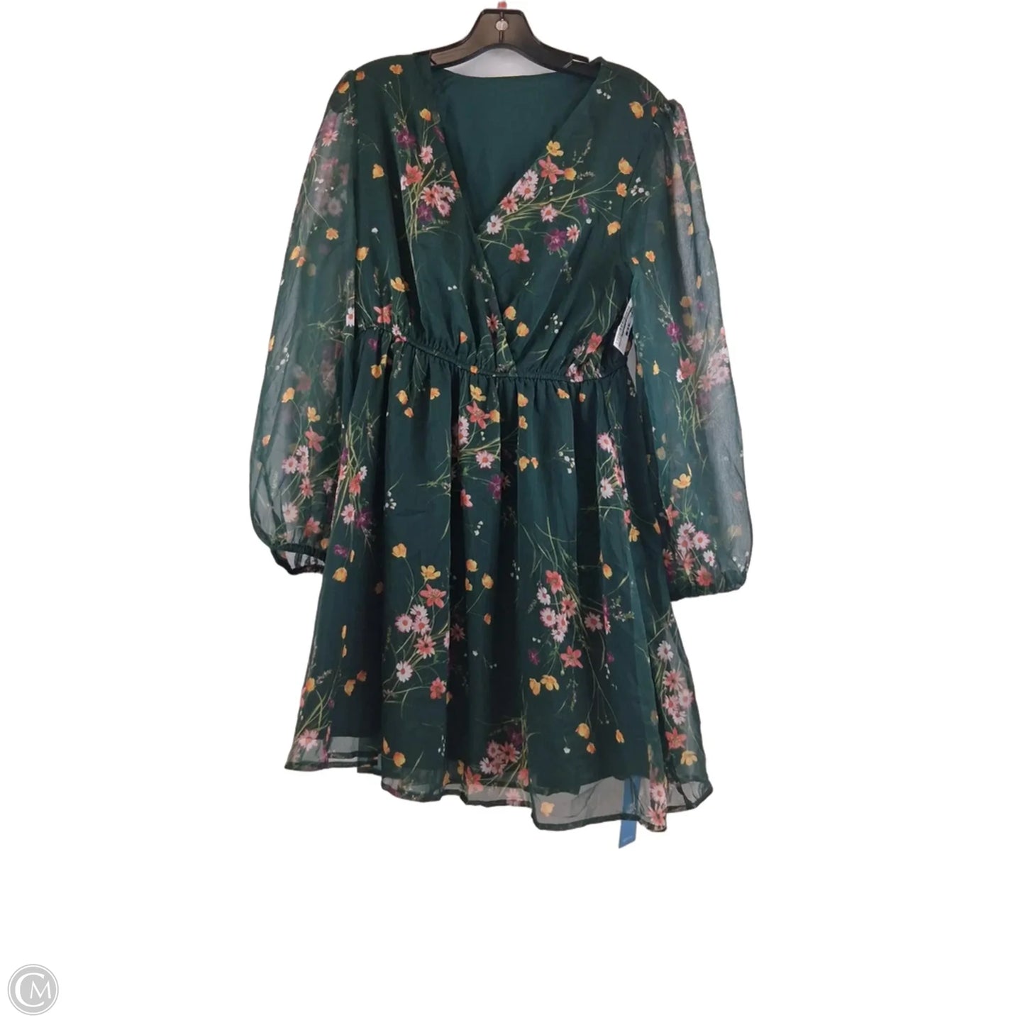 Dress Casual Midi By Cupshe In Green & Pink, Size: L