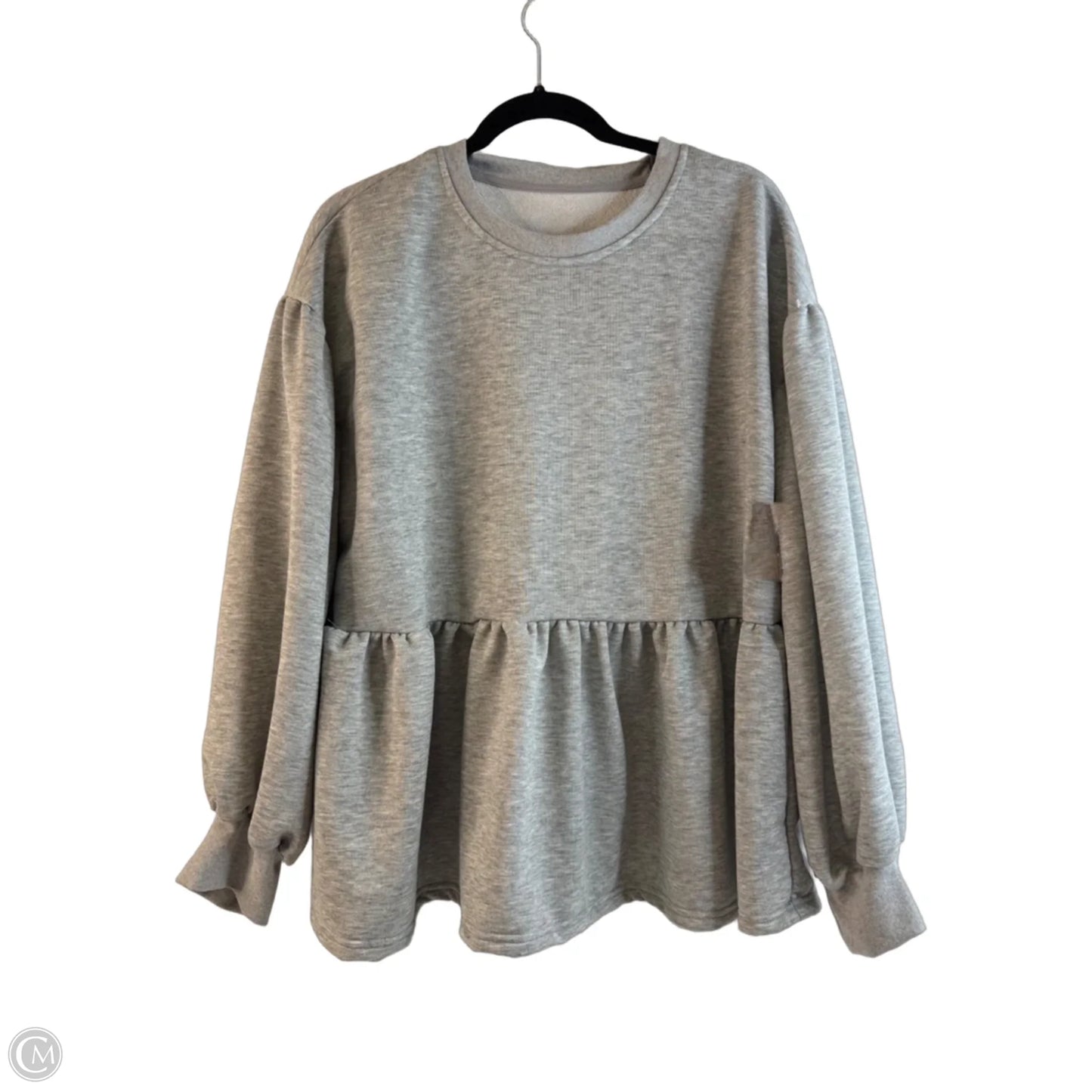 Top Long Sleeve By Clothes Mentor In Grey, Size: Xl