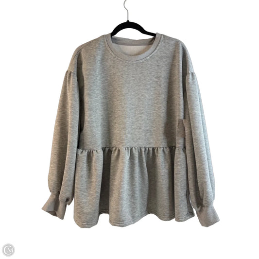 Top Long Sleeve By Clothes Mentor In Grey, Size: Xl